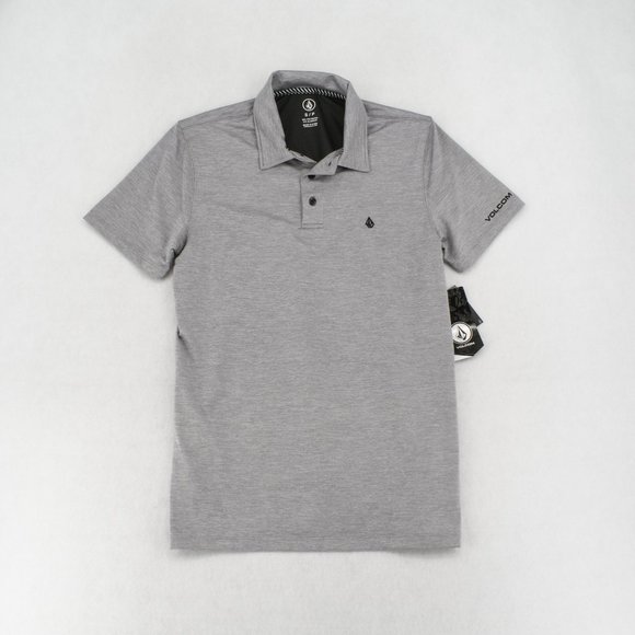 Volcom Polo Shirt Small Mens Hazard Performance Short Sleeve Jersey Heather Grey - Picture 2 of 8